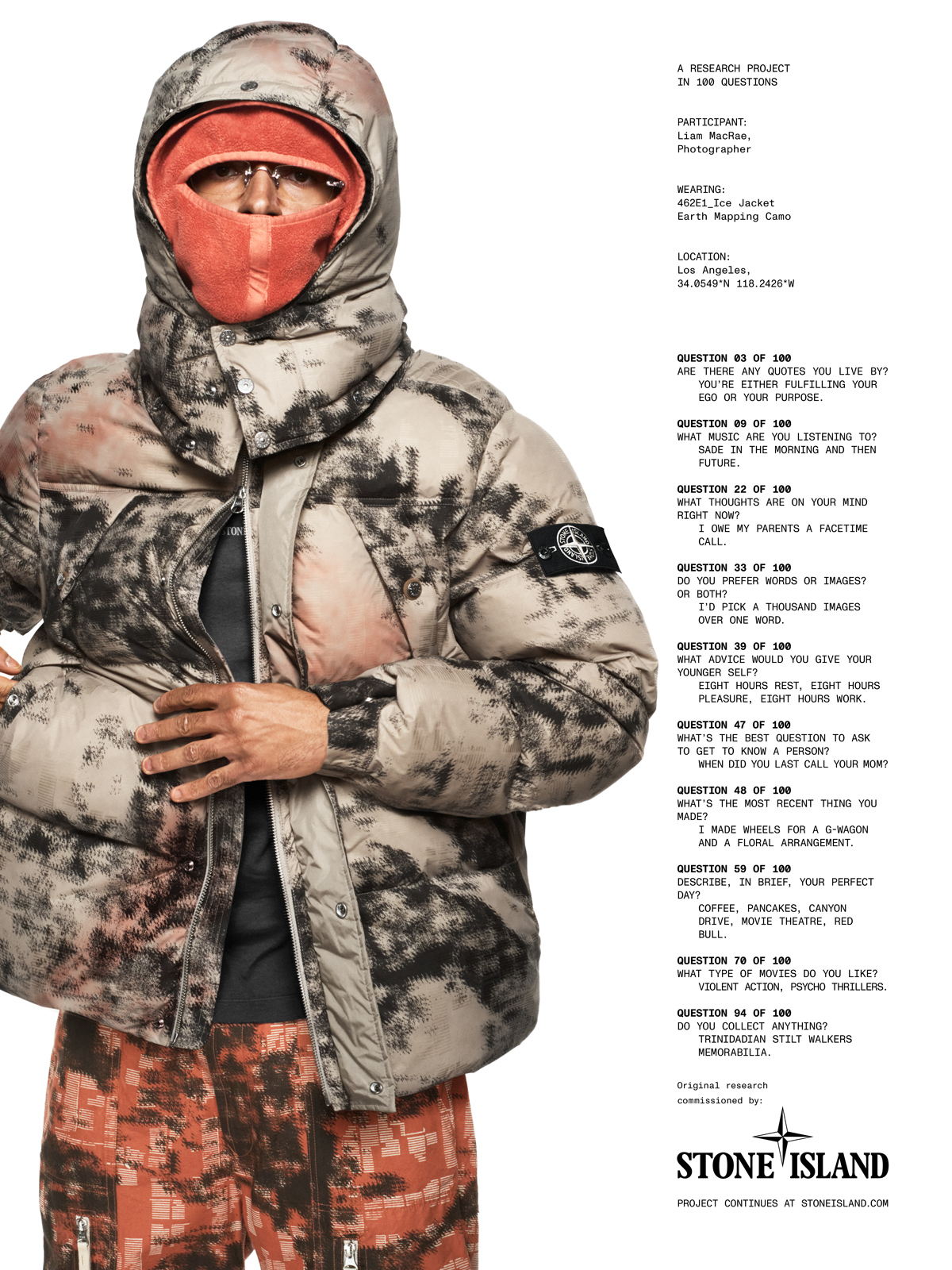 Stone Island  Earth Mapping Camouflage Down Jacket